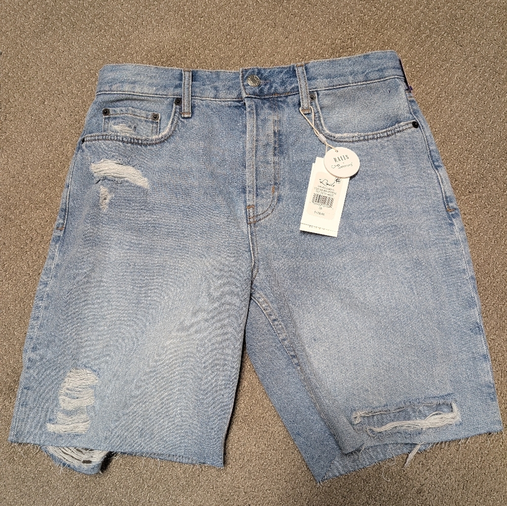 NWT Rails Beachwood High Rise Bermuda Shorts Light Vintage Distressed Women's 28